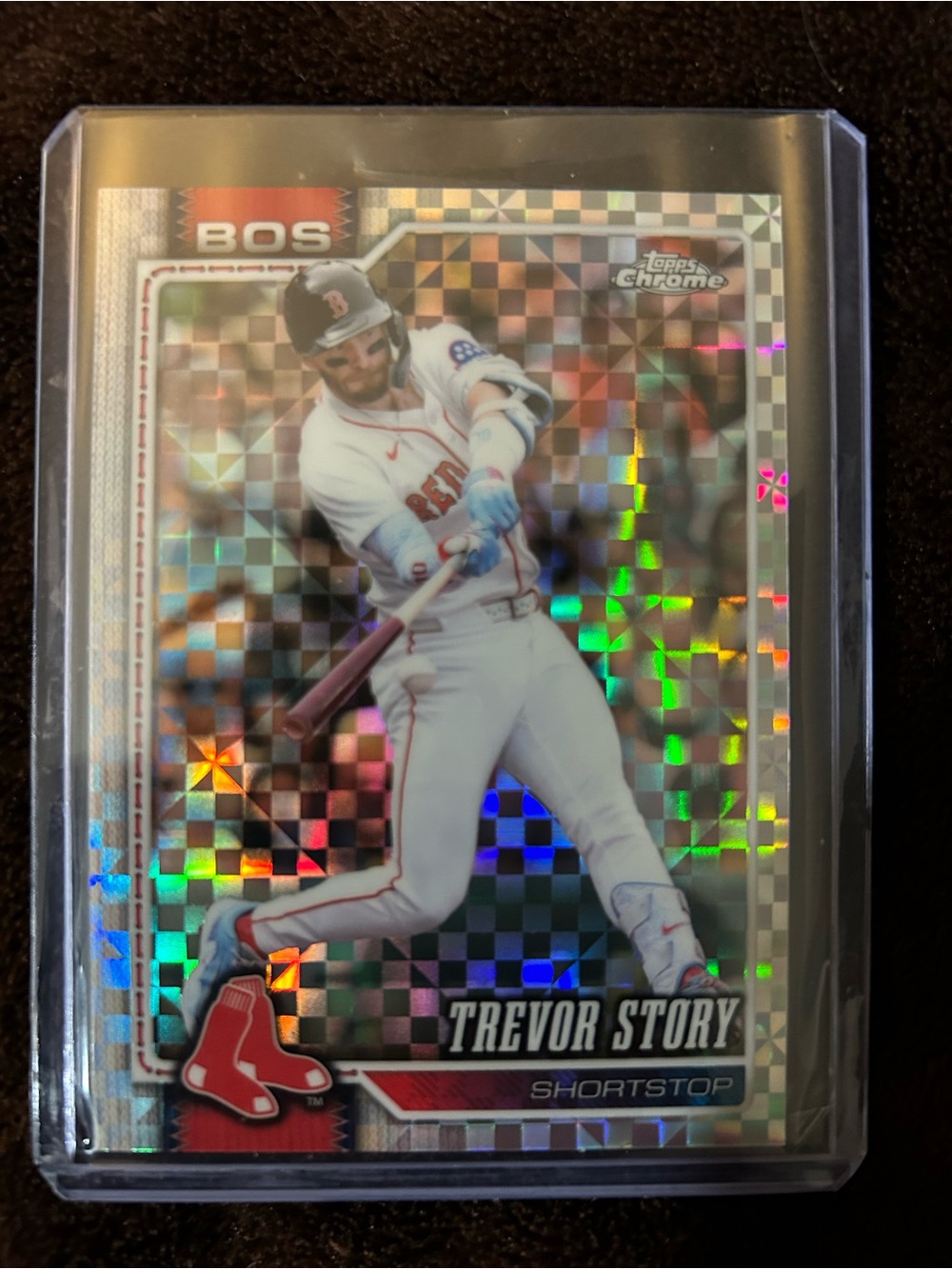 Topps Chrome Holographic Boston Red Sox Silver Card